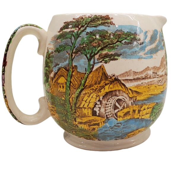Sadler The Old Mill Made in England Pottery 1940s Milk Pitcher Jug Vintage - Picture 14 of 15